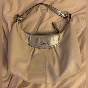 Coach Hobo Bag in Cream and Silver